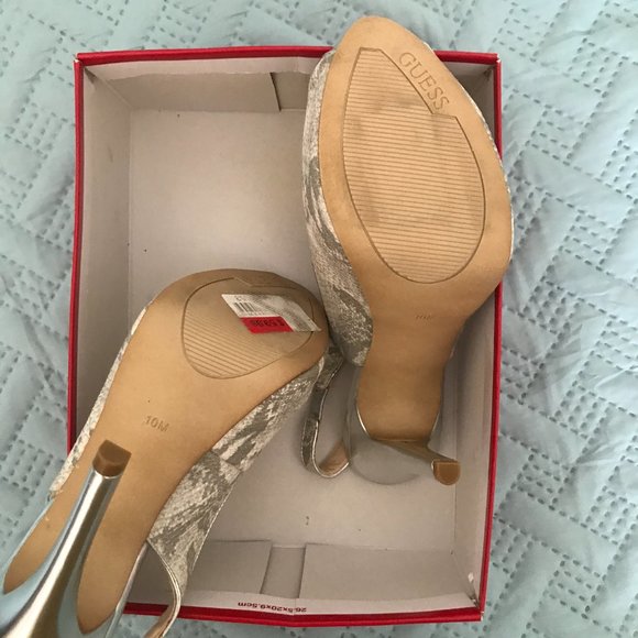 Guess Gwaerra Peep Toe Slingback Heels Size 10M - Picture 9 of 15